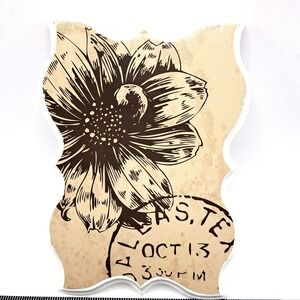 Elements Sunflower Wood Wall Plaque Home Decor Tan Brown Vintage Farmhouse Style